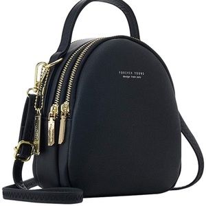 Black Mini Backpack Purse for Women Crossbody Phone Bag Wallets Handbags Clutch